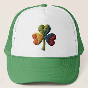 St. Patrick's Day Baseball Lucky Clover Yarn Art Trucker Hat