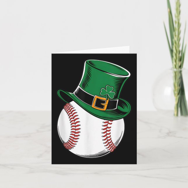St Patricks Day Baseball Shamrock  Card (Front)