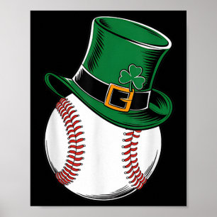 St Patricks Day Baseball Shamrock  Poster