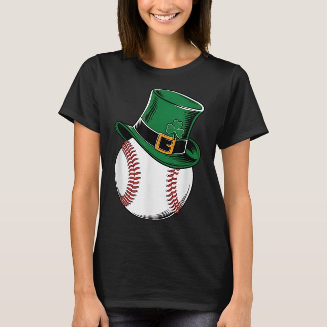 St Patricks Day Baseball Shamrock  T-Shirt (Front)