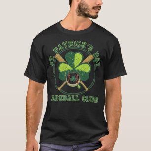 St Patrick's Day Baseball Shamrock Vintage Sports T-Shirt