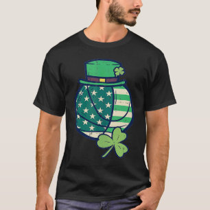 St Patricks Day Basketball US Flag Saint Paddys T-Shirt
