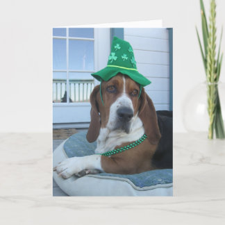 St. Patrick's Day Basset Hound Card