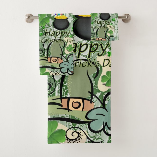 St. Patrick's Day Bathroom Towel Sets (Insitu)