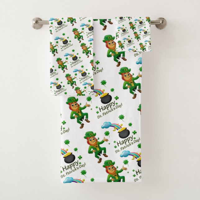 St. Patrick's Day Bathroom Towel Sets (Insitu)