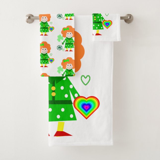 St. Patrick's Day Bathroom Towel Sets (Insitu)