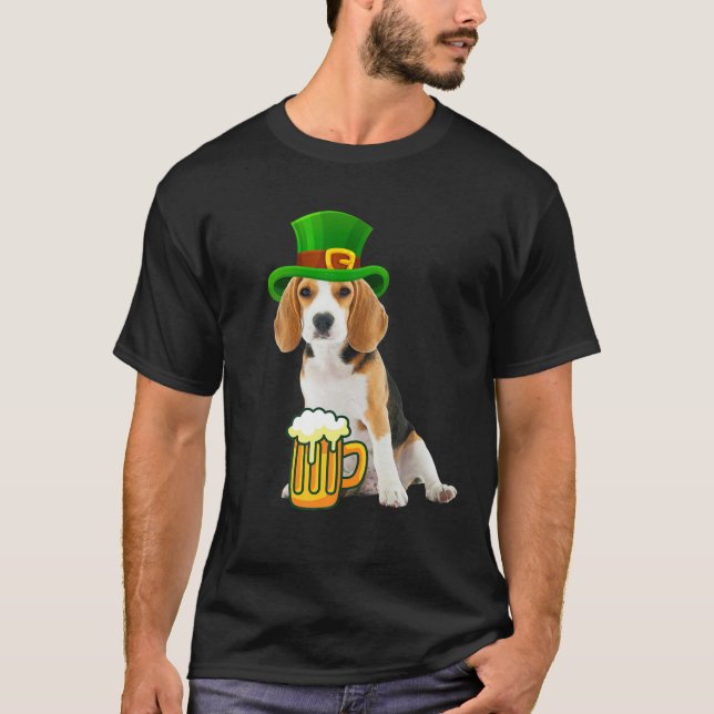 St Patrick's Day Beagle Funny Irish T-Shirt (Front)