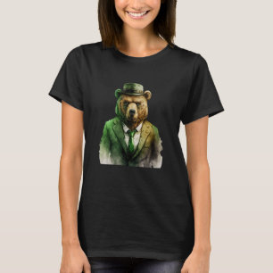 St Patrick's Day Bear Vintage Bear Men Women Kids T-Shirt
