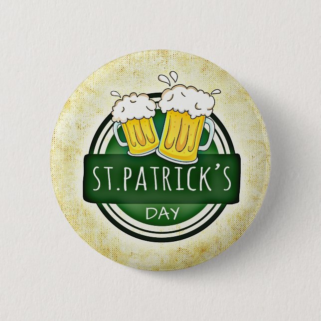  St.Patrick's Day Beer  6 Cm Round Badge (Front)