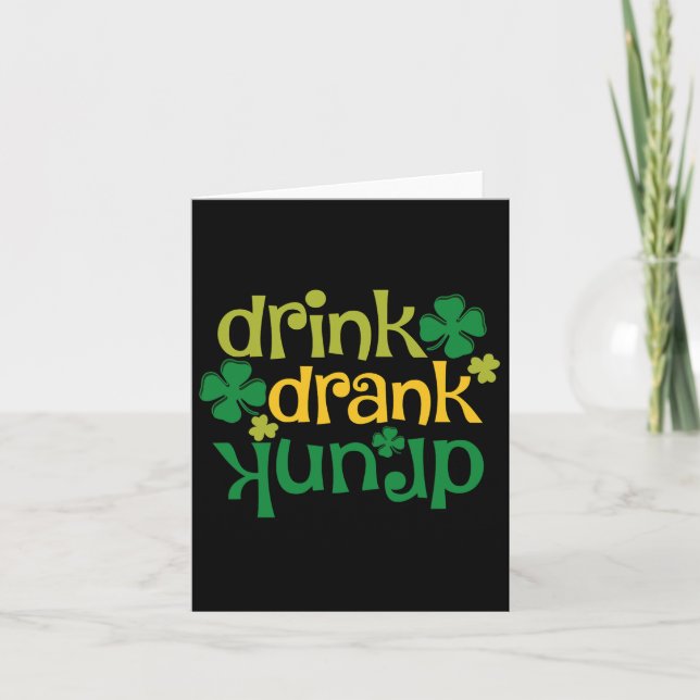 St Patricks Day Beer Drink Drank Drunk Shamrock  Card