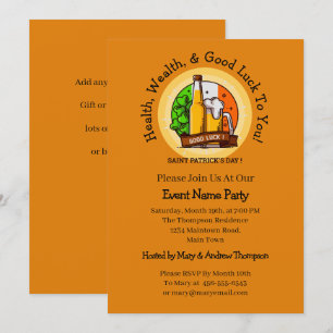 St Patricks Day Beer & Flag Edit Message Party Invitation