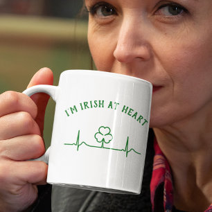 St Patricks Day Beer Mug   Shamrock & Custom Text