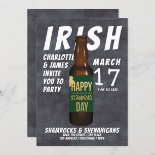 St Patricks Day Beer Party Irish Shenanigans Invitation