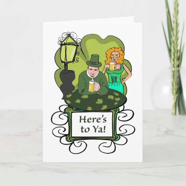 St. Patrick's Day Beers Cheers Happy Tears Card (Front)