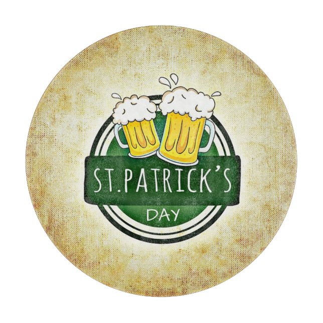 St. Patrick's Day Beers Cutting Board (Front)