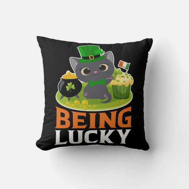 St. Patrick's Day Being Lucky Cushion (Front)