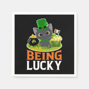 St. Patrick's Day Being Lucky Napkin