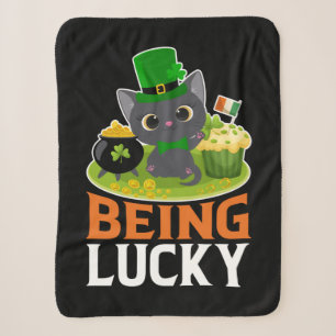 St. Patrick's Day Being Lucky Sherpa Blanket
