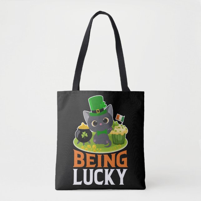 St. Patrick's Day Being Lucky Tote Bag (Front)