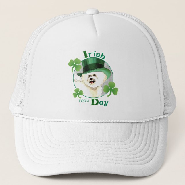 St. Patrick's Day Bichon Trucker Hat (Front)