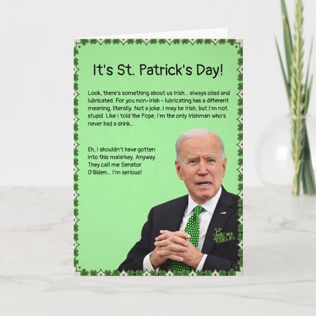 St. Patrick's Day Biden Card (Front)