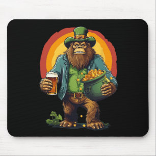 St. Patricks Day Bigfoot Leprechaun Irish Mouse Pad
