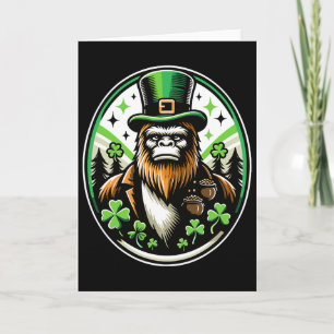 St Patrick's Day Bigfoot Leprechaun Sasquatch Iris Card