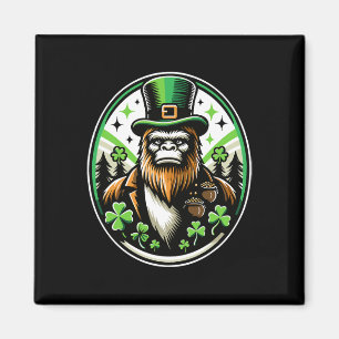 St Patrick's Day Bigfoot Leprechaun Sasquatch Iris Magnet
