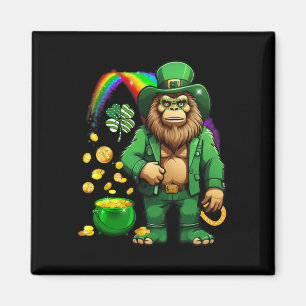 St Patrick's Day Bigfoot Rainbow Patricks Day 2024 Magnet