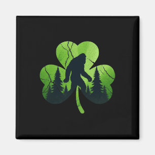 St Patricks Day Bigfoot Sasquatch Irish Shamrock M Magnet