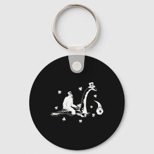 St Patricks Day Bigfoot Sasquatch Saint Paddys Loc Key Ring