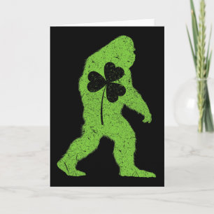 St Patrick's Day Bigfoot Shamrock Men Women Kids B Card