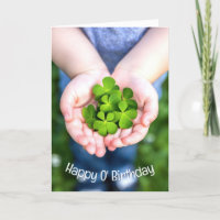 St. Patrick's Day  Birthday Four-Leaf Clovers