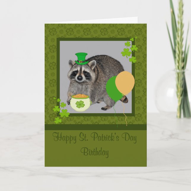 St. Patrick's Day Birthday Greeting Card (Front)