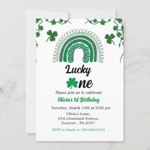 St Patrick's day birthday invitation shamrock 