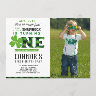 St Patrick's Day Birthday Invitation with Photo