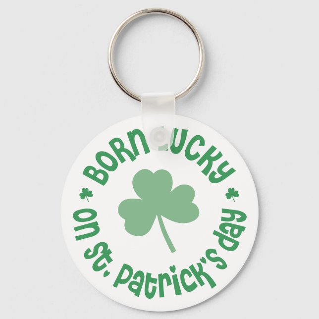 St Patricks Day Birthday Key Ring (Front)