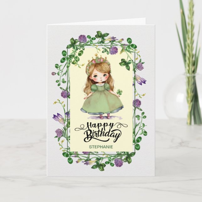 St. Patrick's Day Birthday. Little Irish Princess  Card (Front)