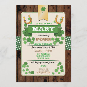 St. Patricks Day Birthday Party Invite Any Age 4th