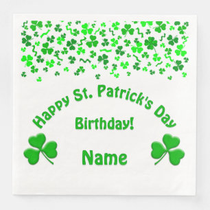 St Patrick's Day Birthday Shamrocks Napkin
