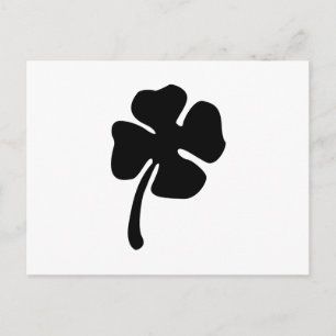 St. Patrick's Day - Black and White Clover Postcar Postcard