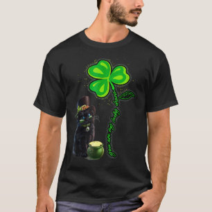 St Patricks Day Black Cat My Lucky Charm Women's M T-Shirt