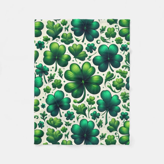 St patricks day blanket, lucky fleece blanket, blanket (Front)