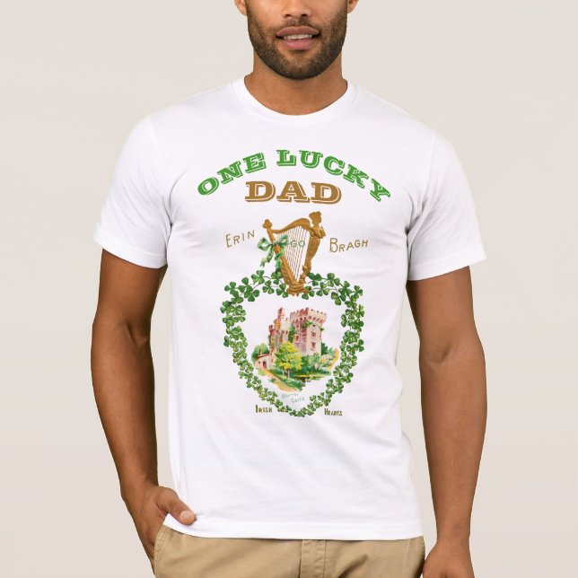 St Patrick's Day Blarney Castle Irish Lucky Dad T-Shirt (Front)