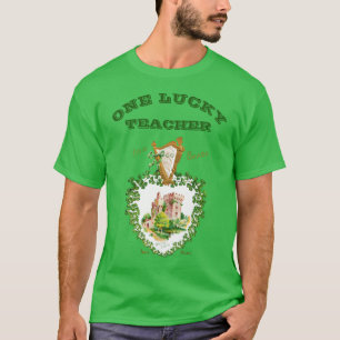 St Patricks Day Blarney Castle Irish Lucky Teacher T-Shirt