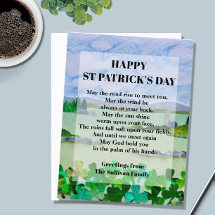 St Patrick's Day Blessing Postcard