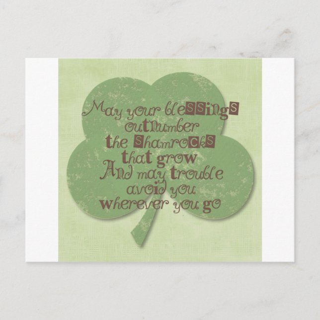 St. Patricks Day Blessing Postcard (Front)