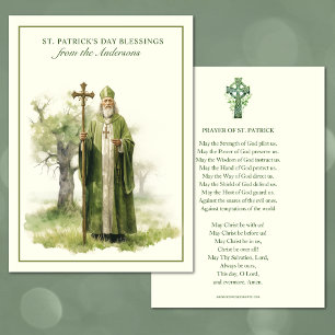 St. Patricks Day Blessing Prayer Celtic Cross  Thank You Card