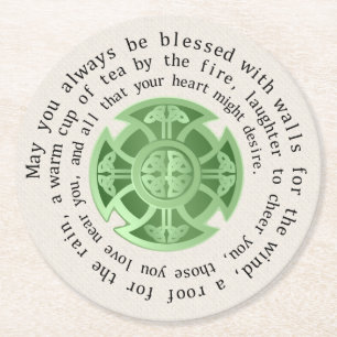 St. Patrick's Day Blessing Round Paper Coaster