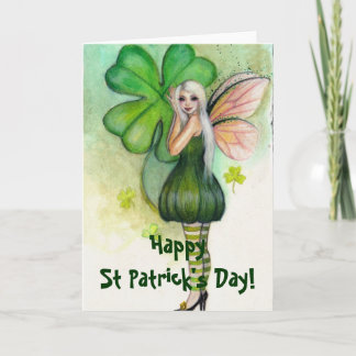 St Patrick's Day Blonde Fairy card